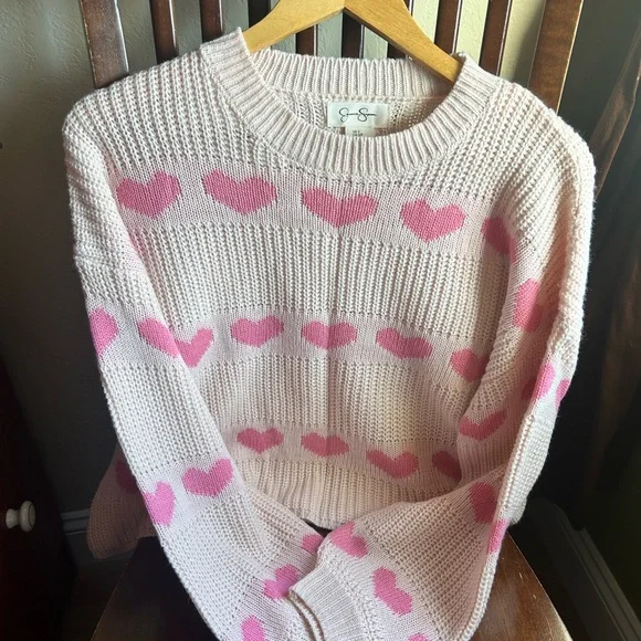 Pink Heart Sweater - Picture 1 of 5